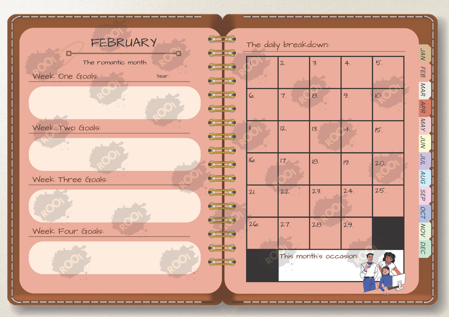 Monthly Planner with specific months template