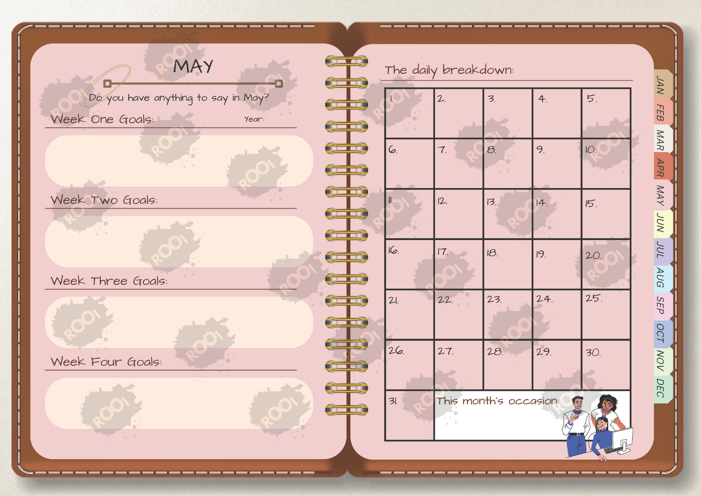 Monthly Planner with specific months template
