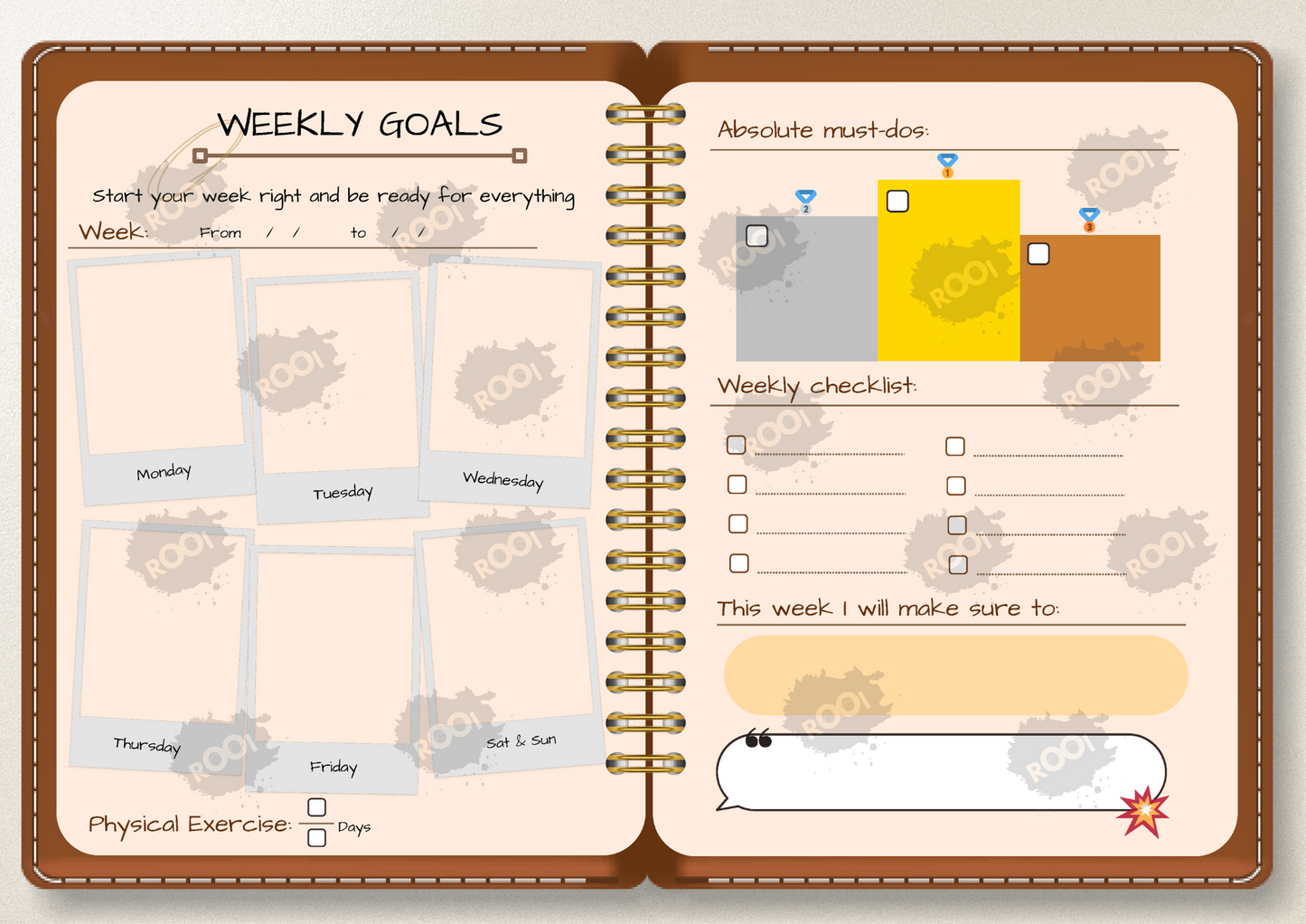 Undated Digital Weekly & Monthly Planner Pack